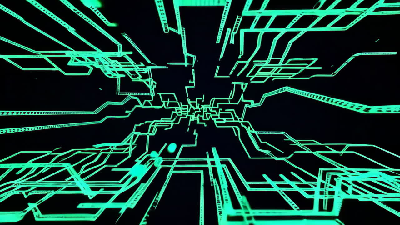 Abstract Glowing Circuit Board Pattern