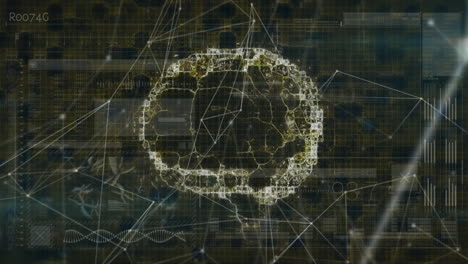 animación de escaneo cerebral a través de una red de conexiones y procesamiento de datos, en negro