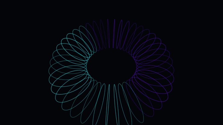 Abstract Rotating Geometric Ring Animation with Gradient Colors
