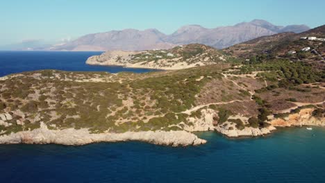 Aerial-view-of-Crete-island-on-a-sunny-day