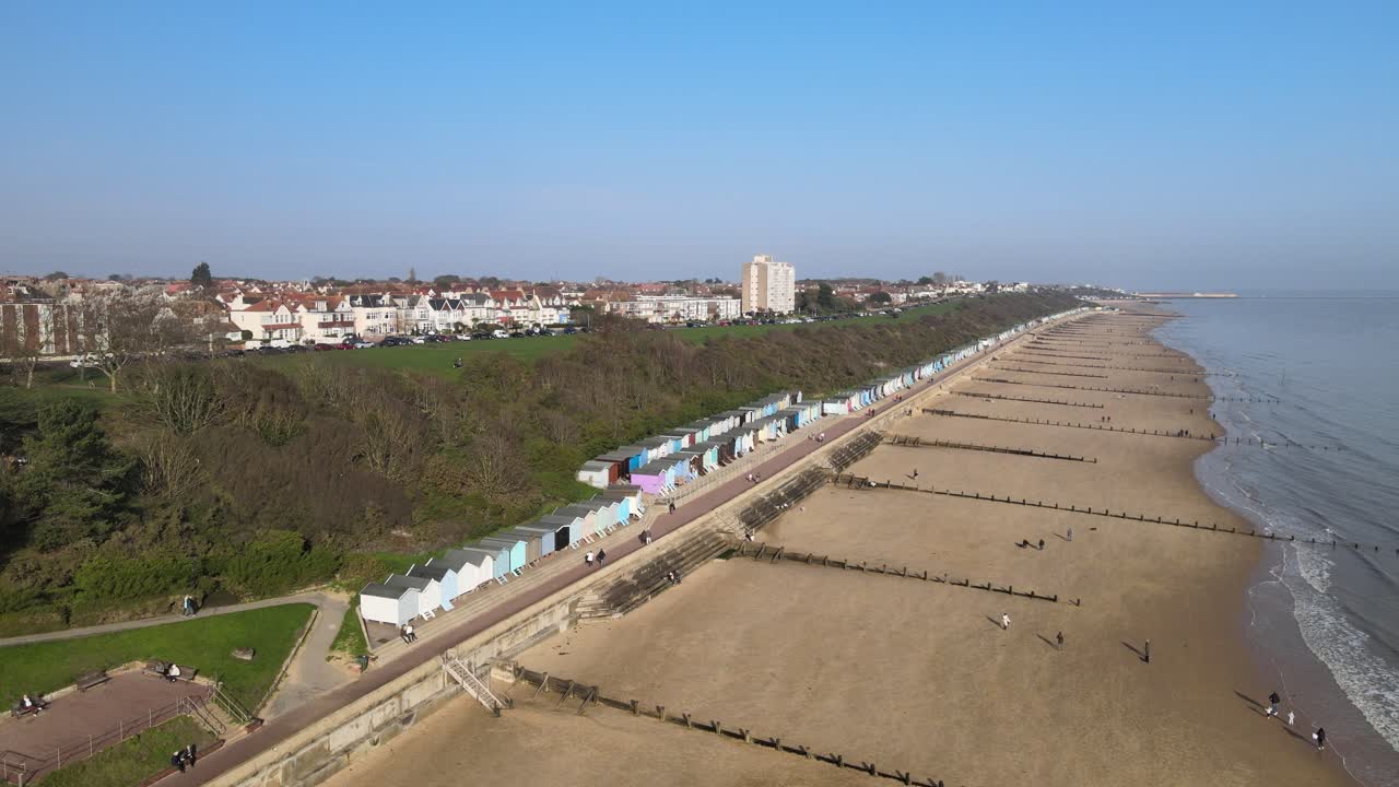 frinton en la vista aérea del mar de imágenes de playa 4k