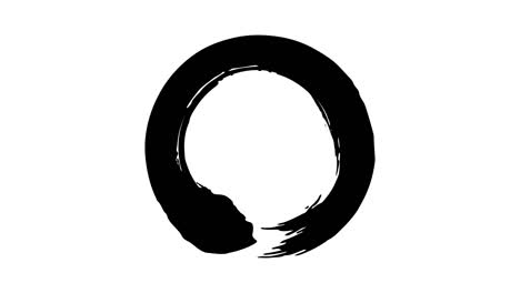 a video material in which a circular object drawn with a brush appears. 4k resolution.