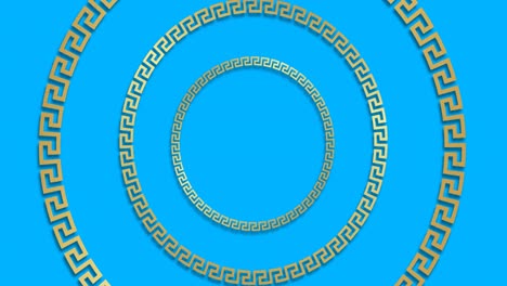 animation of chinese traditional decorations on blue background