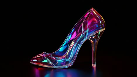 glowing rainbow high heels