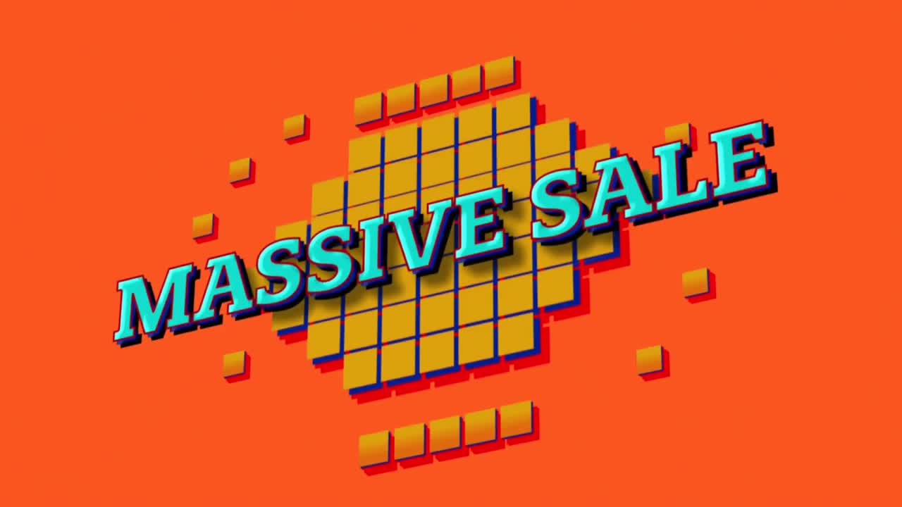 gráfico de venta masiva en fondo naranja