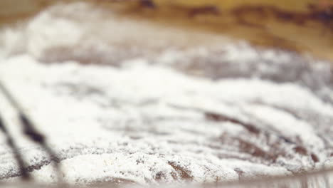 Stirring-Of-Flour-And-Melted-Chocolate-Mixture-With-Whisk-In-Slow-Motion---Closeup-Shot