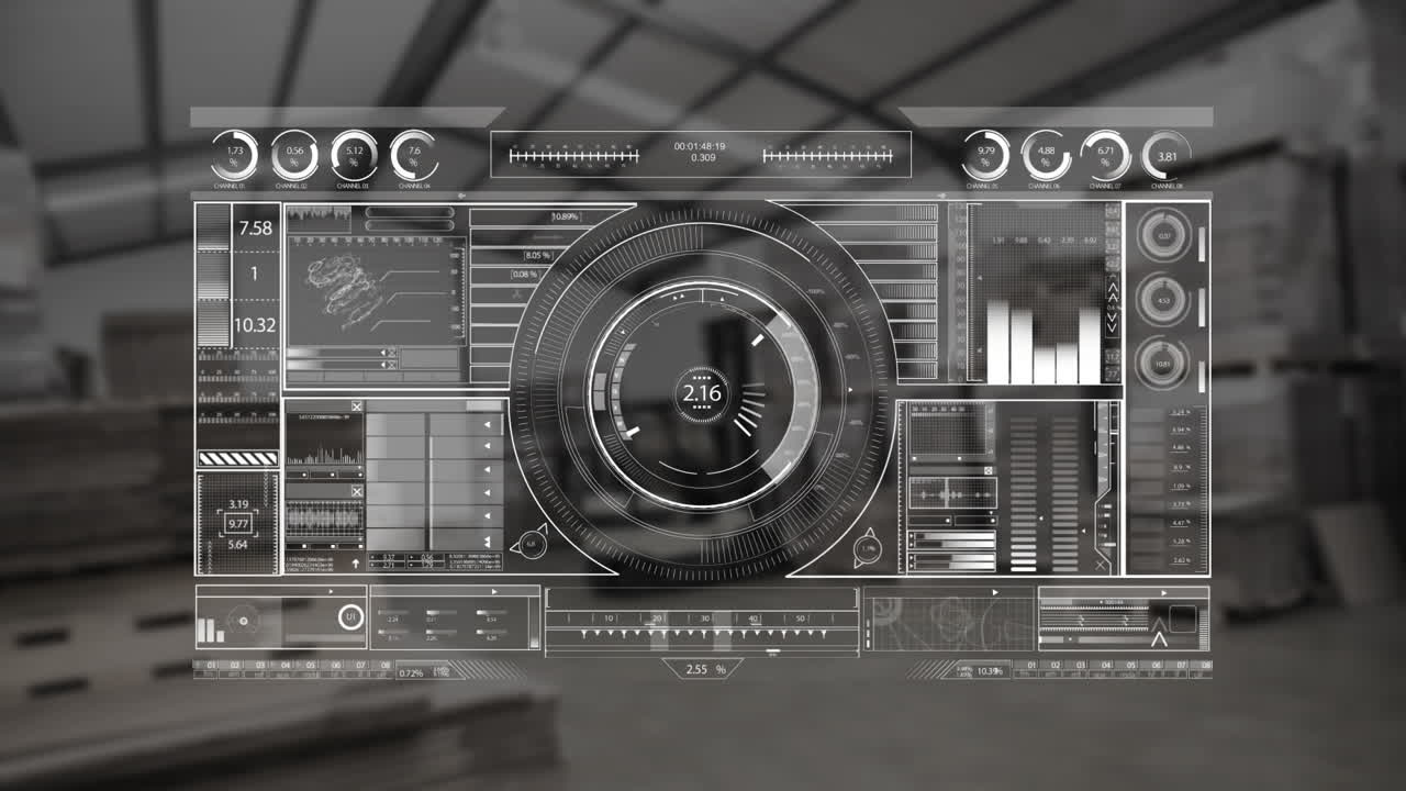 equipo de dj digital con un fondo de almacén