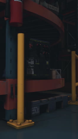 a welding machine in a warehouse