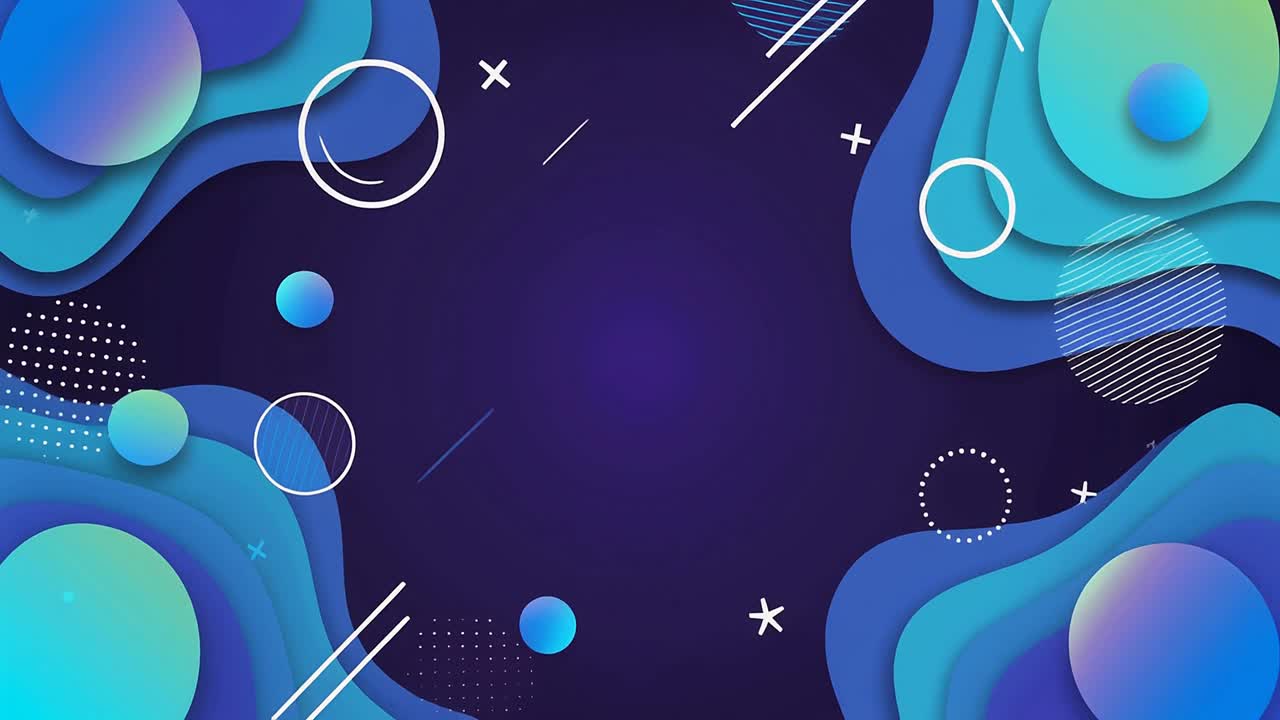 Abstract Geometric Wavy Background Animation with Blue and Green Gradients