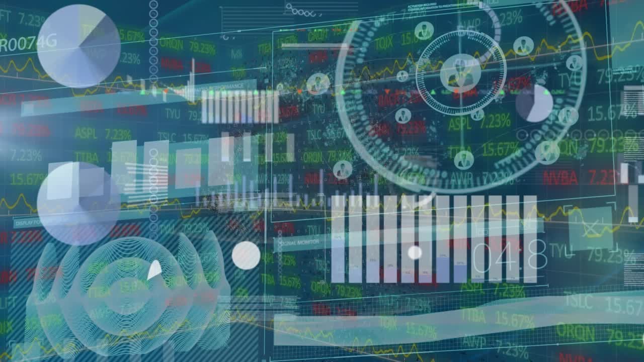 Animation of scope scanning and financial data processing