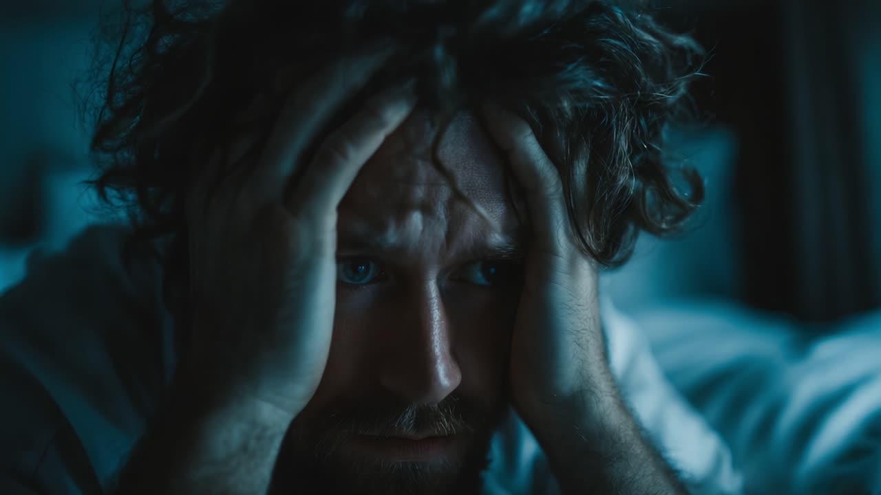 A Struggling Individual Faces Inner Turmoil and Emotional Distress in a Dimly Lit Room, Capturing the Essence of Despair and Reflection on Life's Challenges