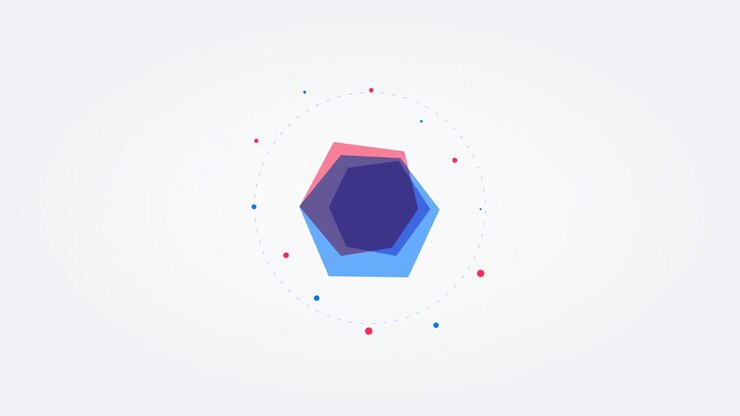 Abstract Geometric Motion Graphic with Rotating Hexagons