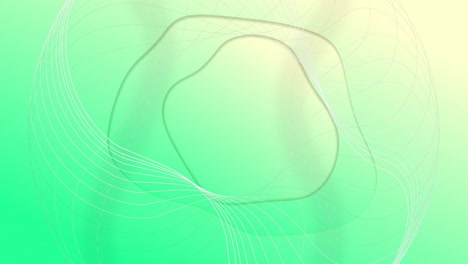 animation of organic abstract liquid rings moving on soft green background