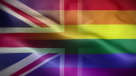 lgbt bandera del reino unido de fondo de bucle 4k