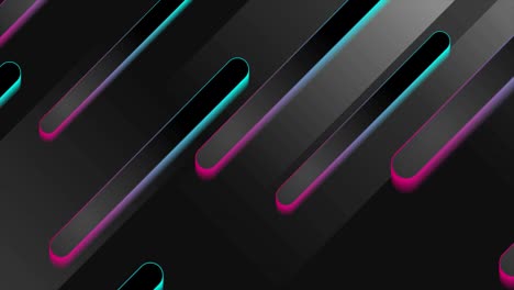 black abstract geometric tech video animation with neon light