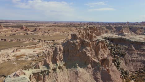 fly over north side of badlands national park in south dakota