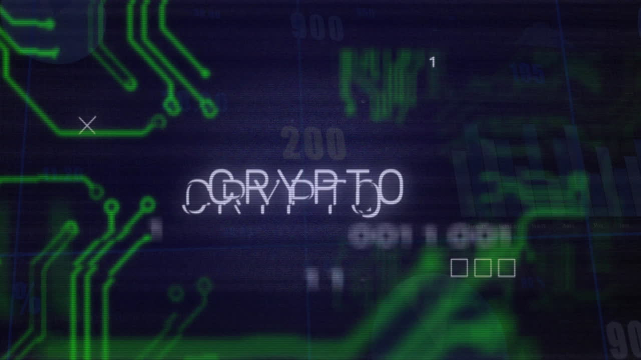 Animation of data processing over crypto text