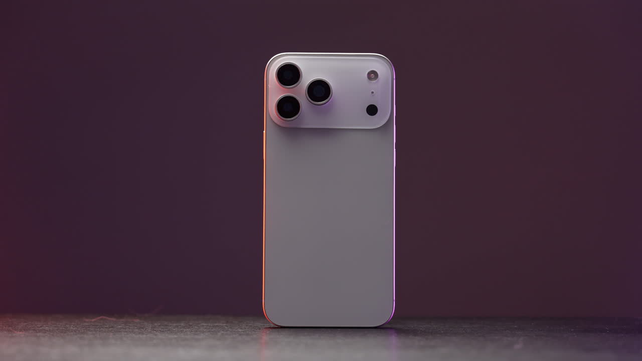 Back of a White Smartphone with Multiple Cameras