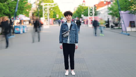 woman in a city street