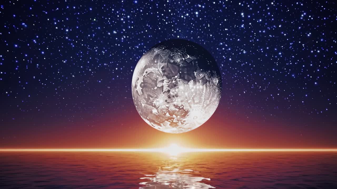 el amanecer sobre un mar celestial