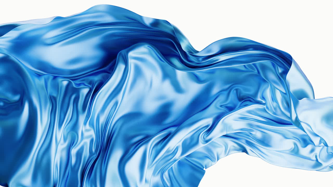 Flowing blue wave cloth background, 3d rendering.