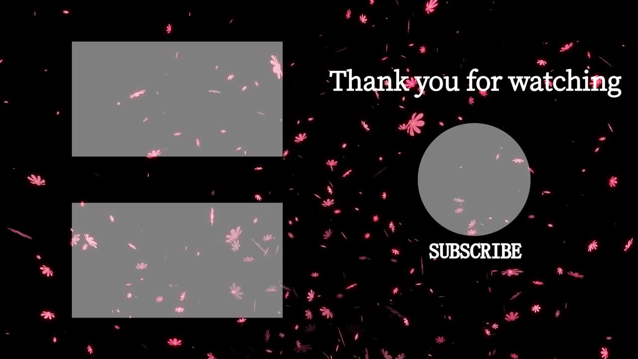 코스모스 꽃 입자 엔드 카드 엔딩 스크린 모션 그래픽