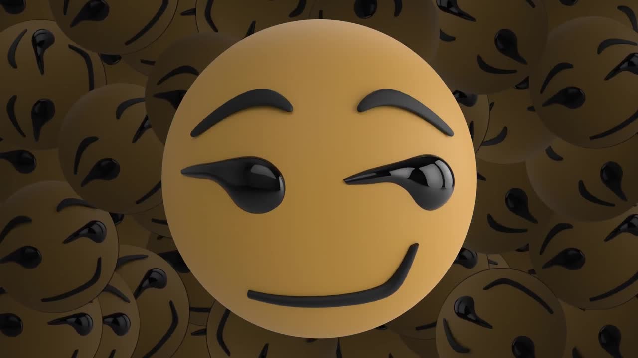 emoji de cara sonriente contra emoji de cara sonriente moviéndose en el fondo
