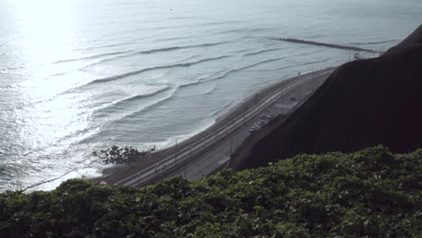 sunset over sea at miraflores, lima, peru