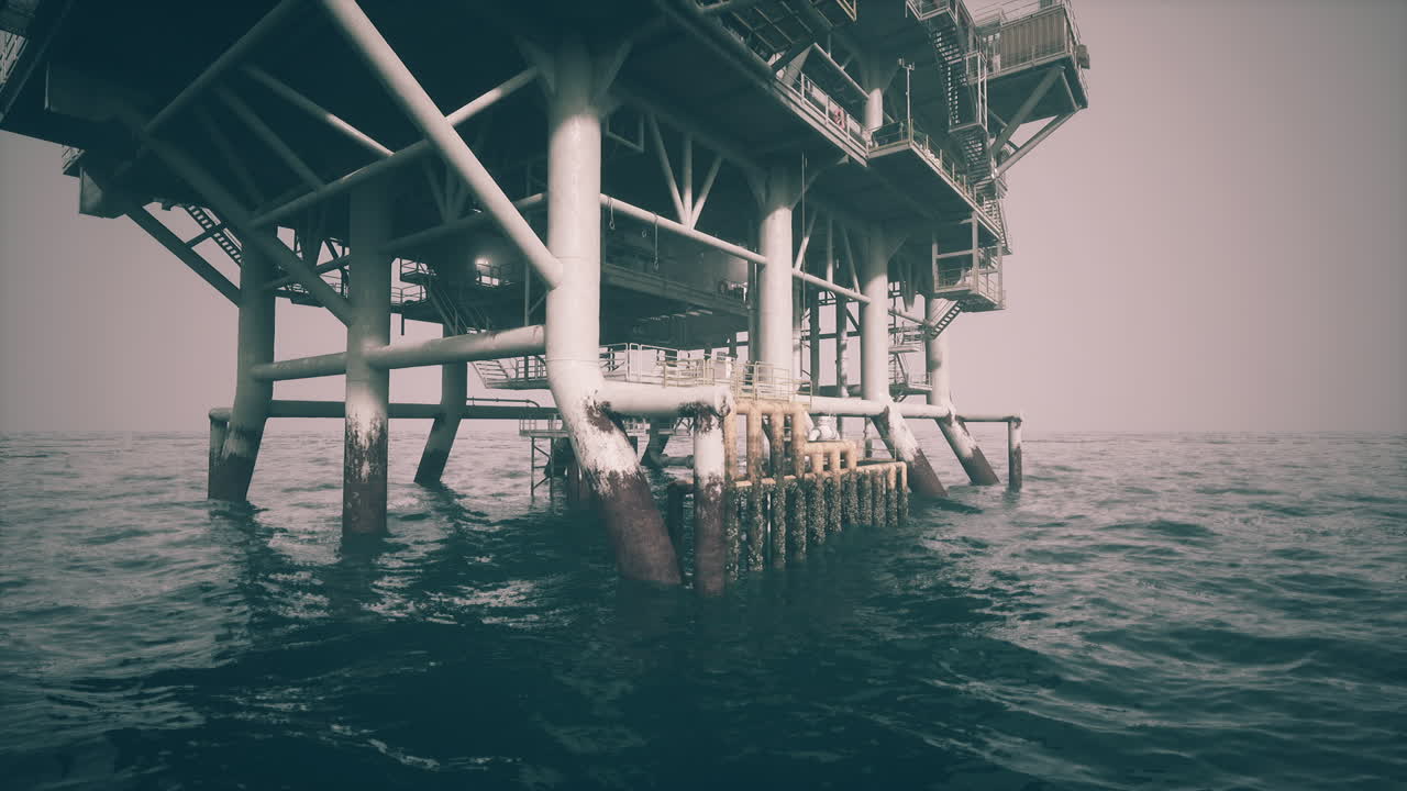 Olieboreplatform i havet