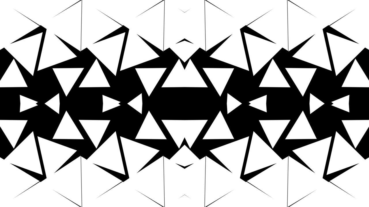 Abstract Geometric Animation with Expanding and Contracting White Triangles
