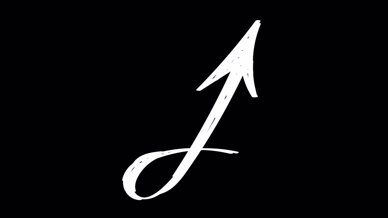 Animated Hand-Drawn White Arrow Pointing Up