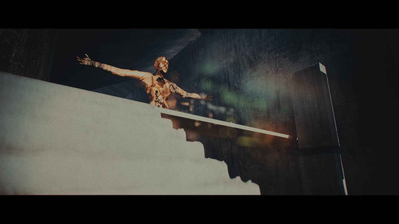 Golden Figure in a Concrete Abstract Setting