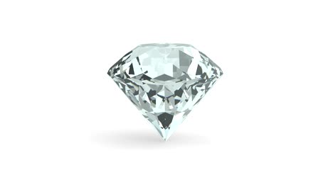 el diamante perfecto gira aislado sobre un fondo blanco.