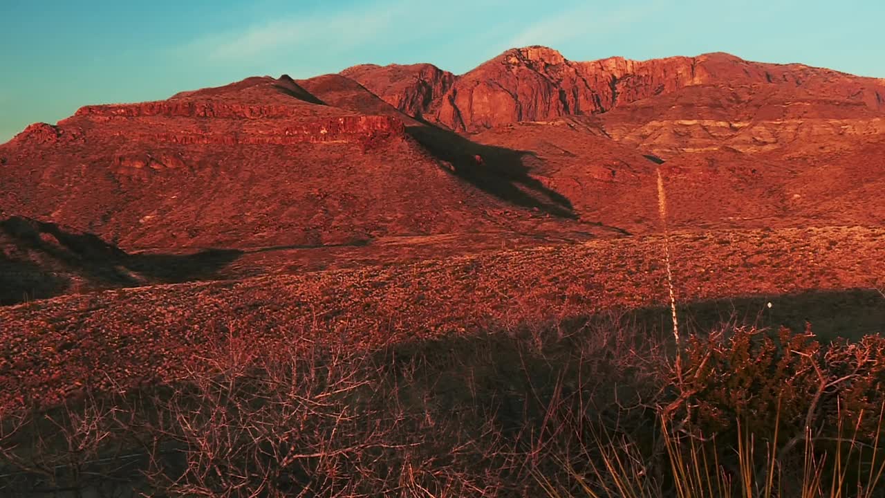 빅 벤드 국립 공원 보호 자연 풍경 남서부 텍사스 에서 일몰 중
