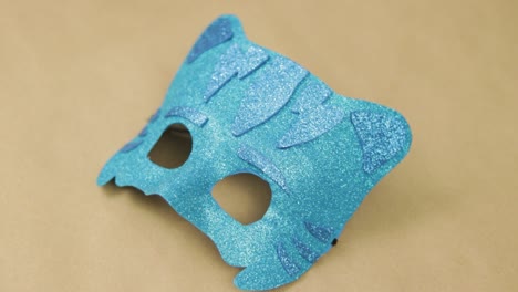 children mask made with diamond foam blue cat catboy for fun carnival