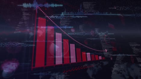 Covid-19-statistics-against-multiple-screens-with-data-processing-on-on-blue-background