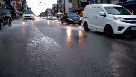 flooded city street during rainy weather