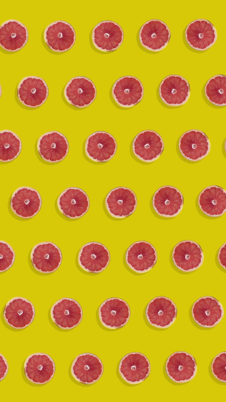 patrón de pomelo rosado animado en vertical