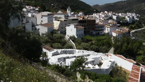 sayalonga, andalusian village, with her round cemetery, tilt