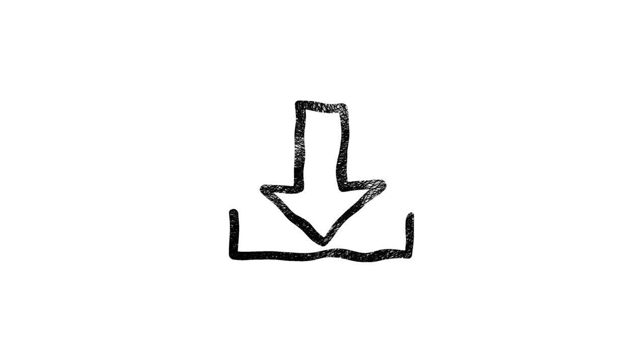 Download icon in hand draw style. Motion graphics