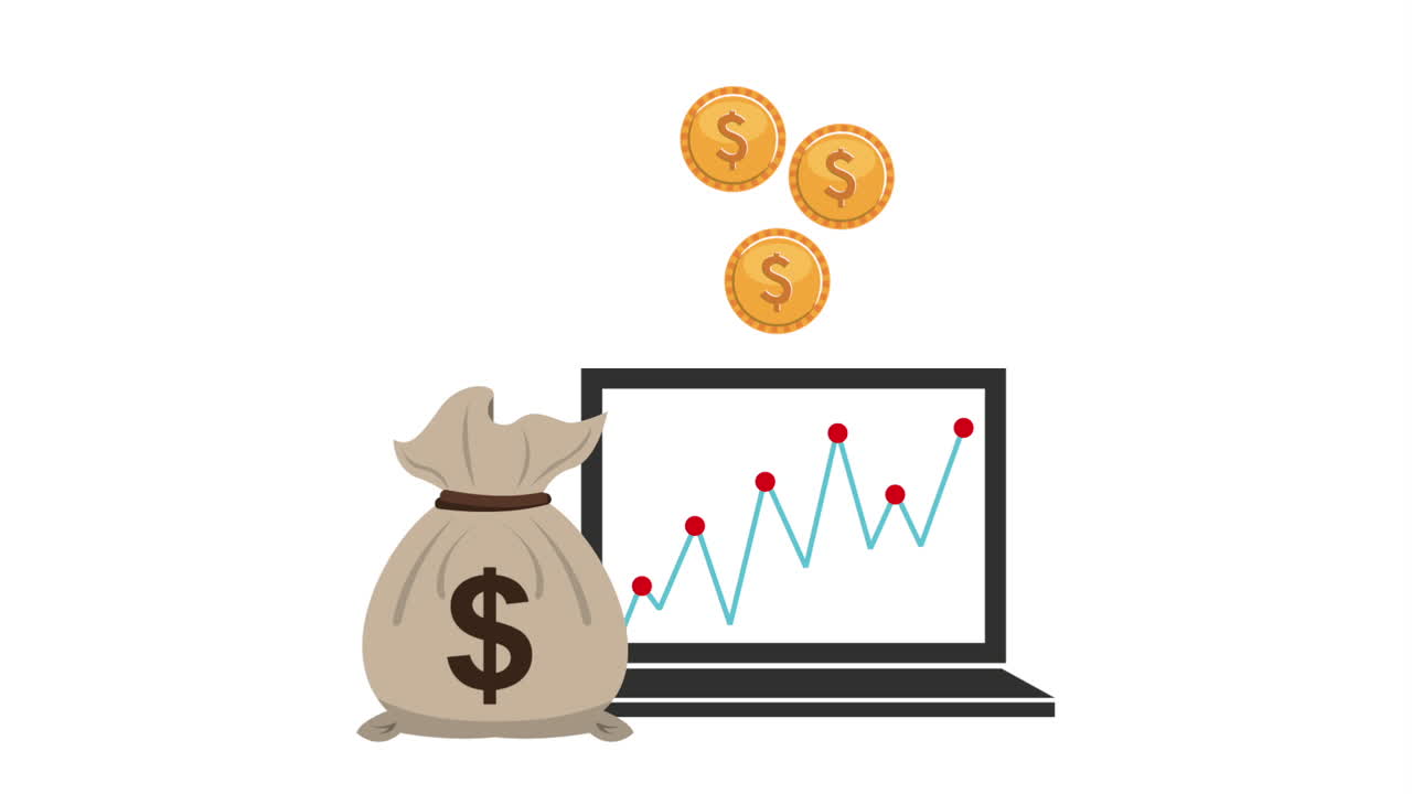 finanzas y economía en línea con portátil