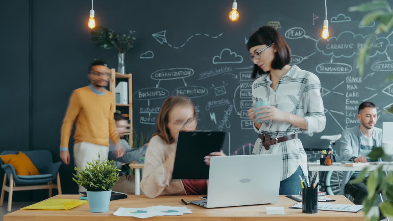 Busy Office Team Working on a Project