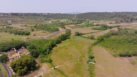 beautiful aerial landscape view of the camargue region in southern france