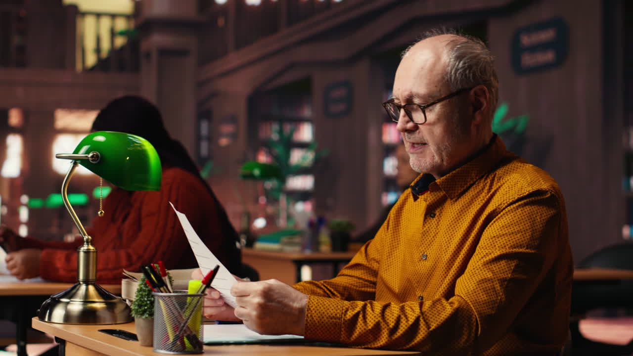People reading in a library