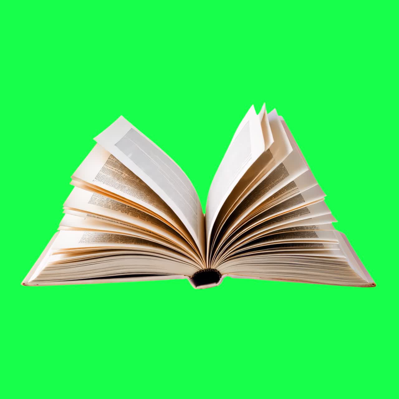 Animación de libro abierto, vídeo 4K transparente, pantalla verde
