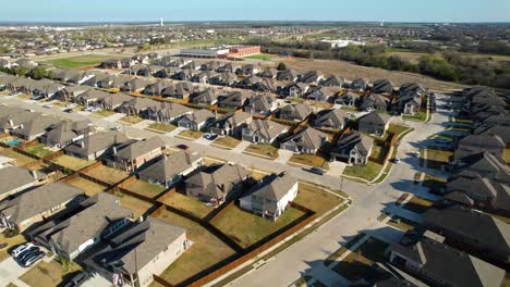 aerial footage flying over a neighborhood in anna texas