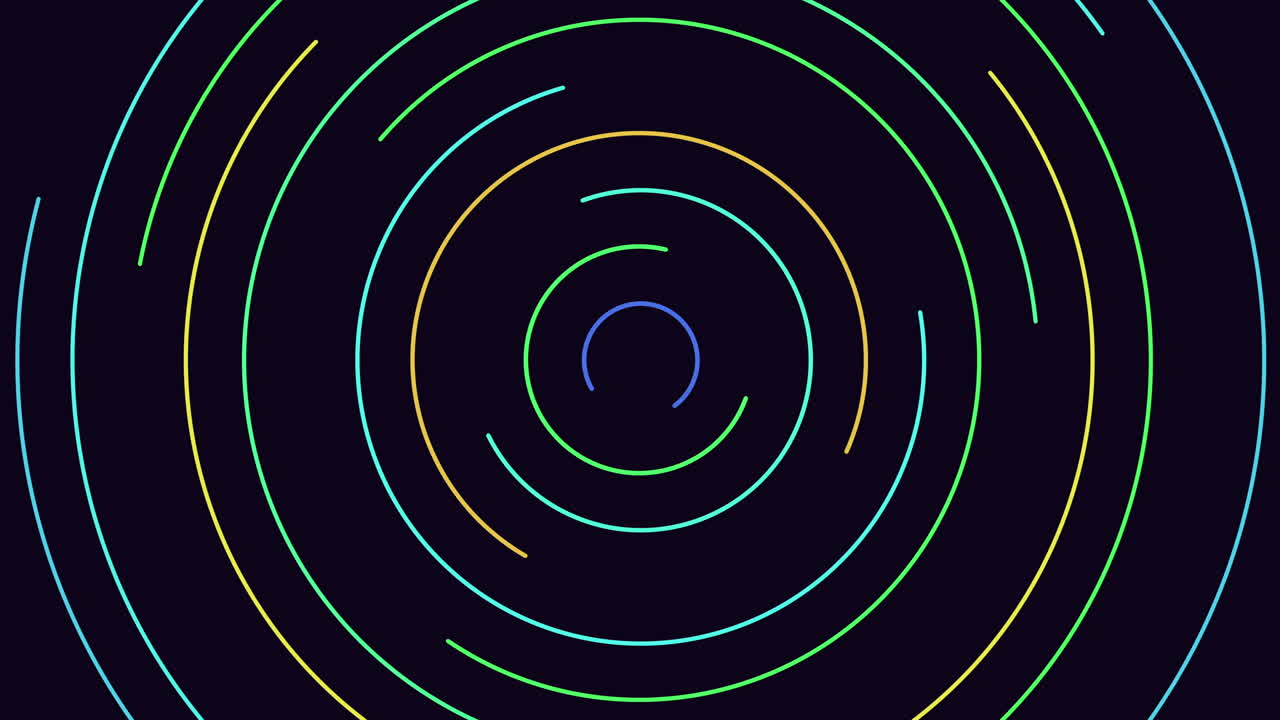 A circular design of colorful lines spiraling towards a black center, this abstract image intrigues with its vibrant patterns, leaving interpretation open to individual perspective