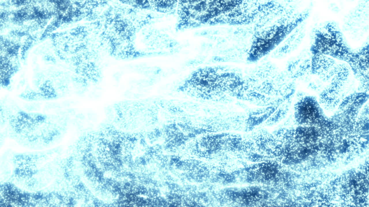 Particelle di energia blu astratte in espansione su sfondo nero
