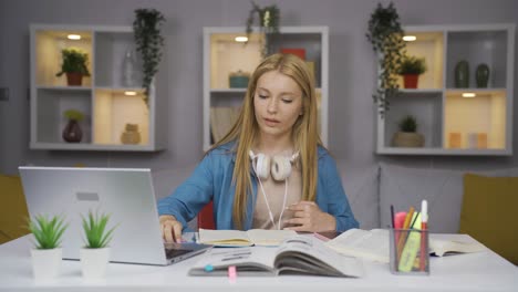 mentally ill female student not feeling well.