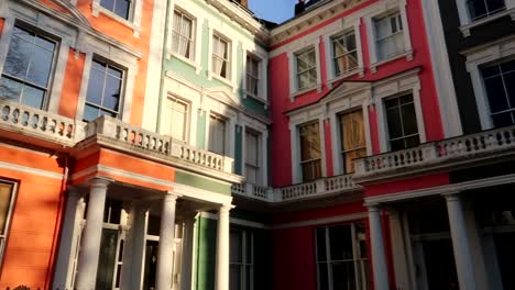 colorful italianate style terraced houses on chalcot square in primrose hill urban area